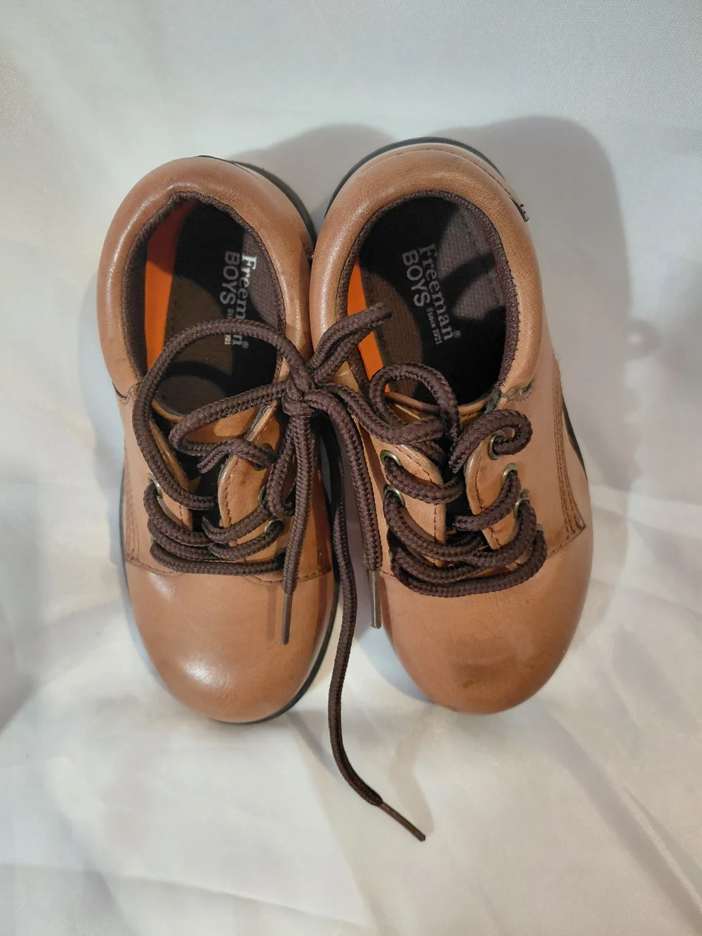 Tan Lace-Up Dress Shoes for Kids